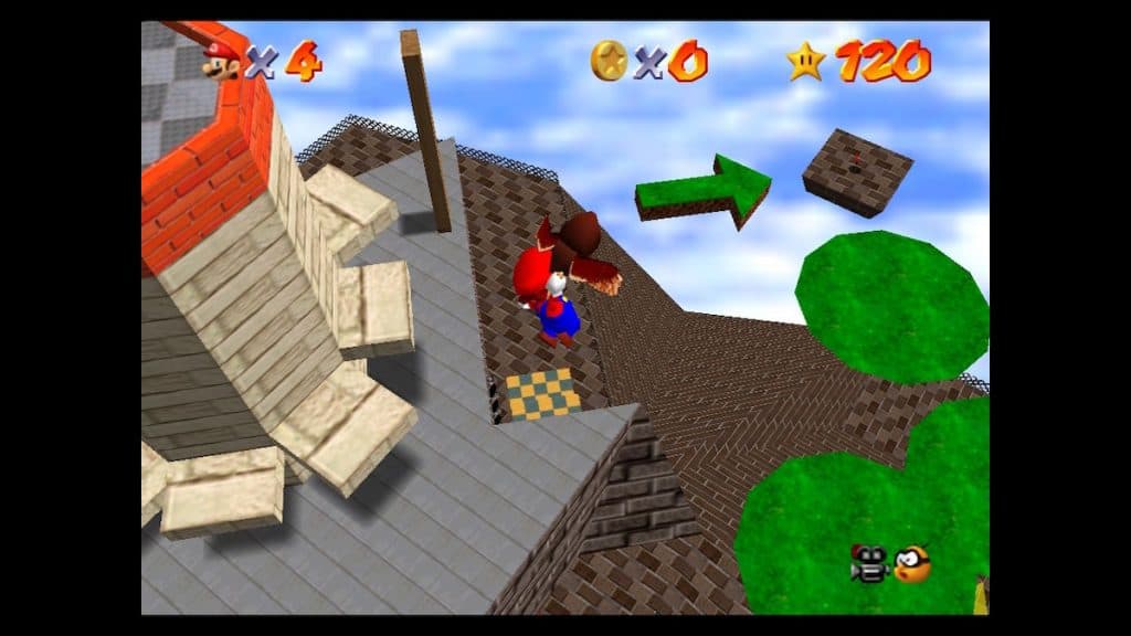 Drop to caged island star in Mario 64