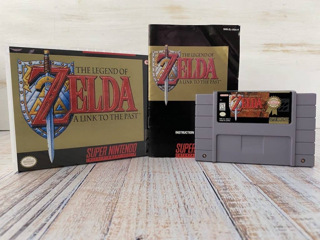 Zelda Link to the Past cart, manual, and custom box