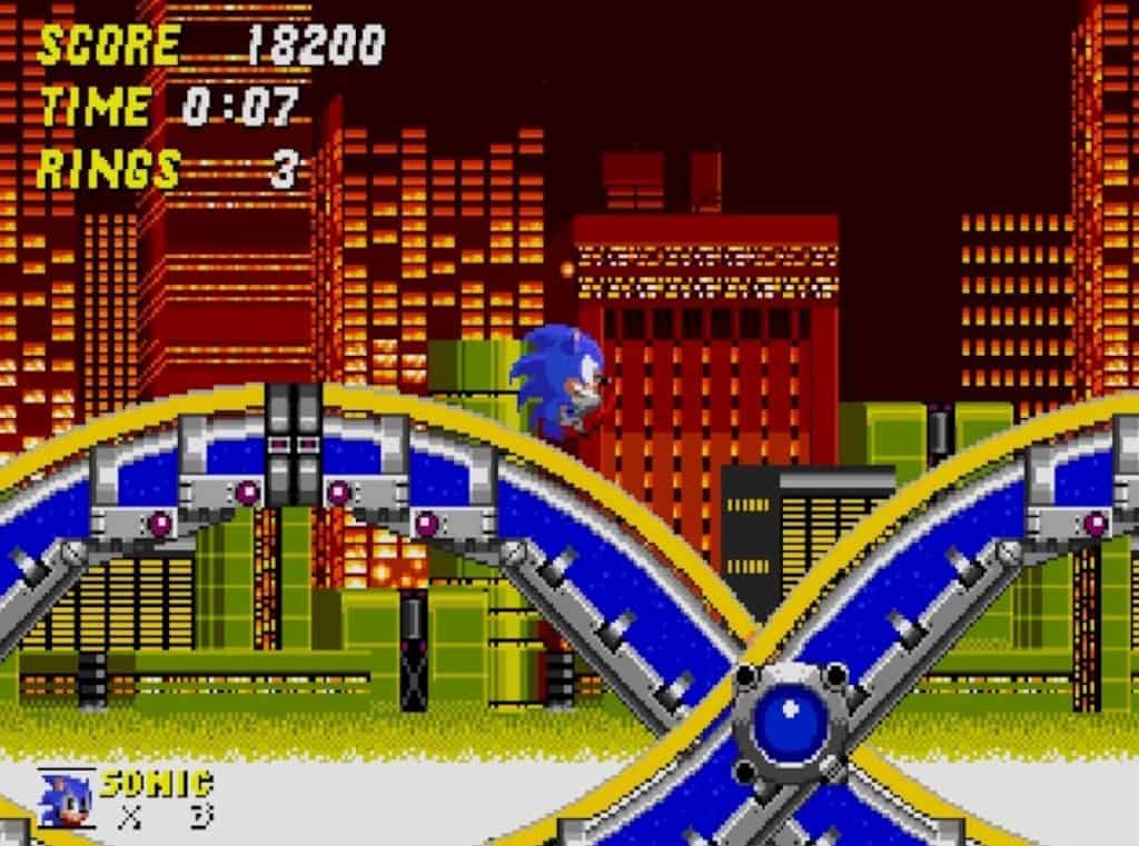 Sonic 2 Chemical Plant Zone Act 1 screenshot