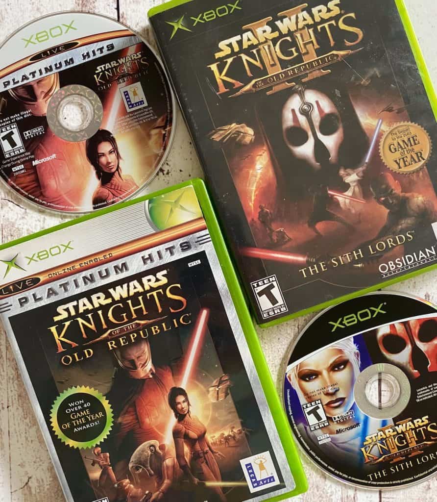 Star Wars Knights of the Old Republic 1 and 2 cases and discs