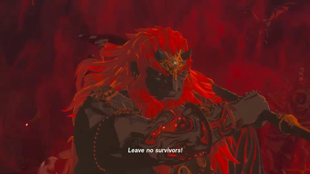 Screenshot of Ganondorf as Demon King from Zelda: Tears of the Kingdom