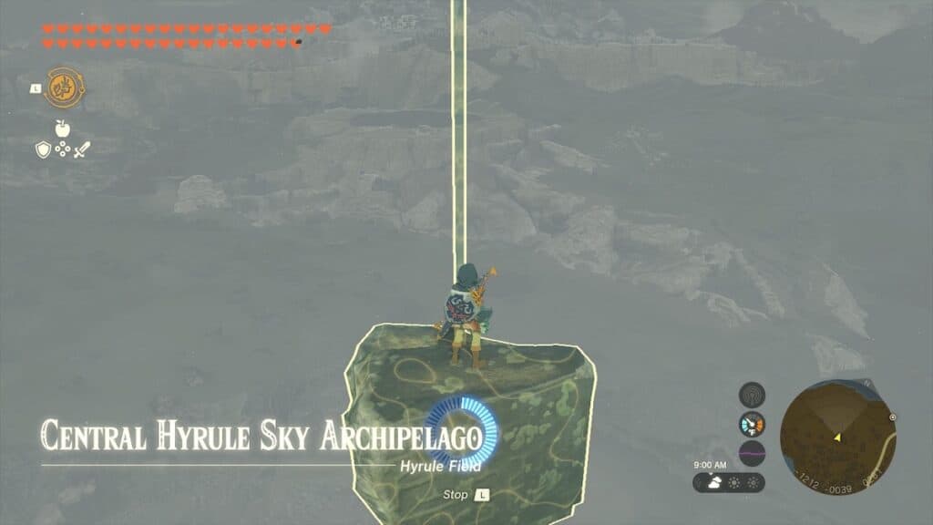 Screenshot of Link using Rewind from Zelda: Tears of the Kingdom